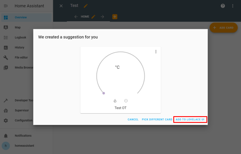 Home Assistant Thermostat Card Configuration